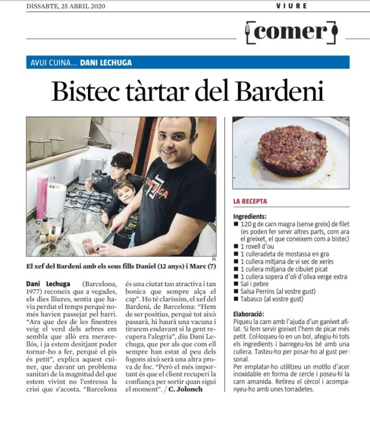 Bístec tàrtar del Bardeni, xef Dani Lechuga