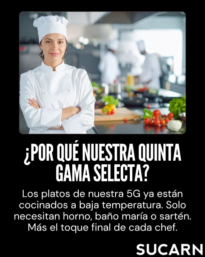 Chef satisfecha en una cocina ordenada y a pleno rendimiento